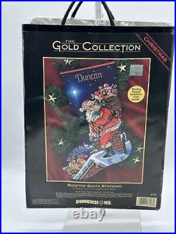 Roof Top Santa Stocking CrossStitch Kit by Dimensions Gold Collection #8528