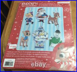 Rudolph Red-Nosed Reindeer Christmas Ornament Cross Stitck Kit Dimensions New