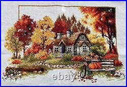 Rustic Harvest A Handcrafted Cross-Stitch of Autumn's Bounty