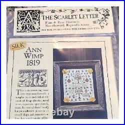 SCARLET LETTER Sampler Cross Stitch Kit 1819 Ann Wimp Silkwork Picture American