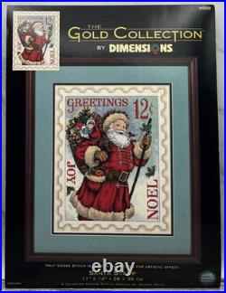 SEALED Dimensions Gold Collection Santa Stamp Cross Stitch Kit Donna Race