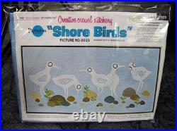 SHORE BIRDS Vtg Crewel Embroidery Kit Coastal Boho Hippie Paragon Stitchery 0929 SHORE BIRDS Vtg Crewel Embroidery Kit Coastal Boho Hippie Paragon Stitchery 0929