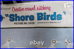 SHORE BIRDS Vtg Crewel Embroidery Kit Coastal Boho Hippie Paragon Stitchery 0929 SHORE BIRDS Vtg Crewel Embroidery Kit Coastal Boho Hippie Paragon Stitchery 0929