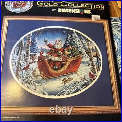 Santa's Sleigh Counted Cross Stitch Kit The Gold Collection Dimensions 8664 USA