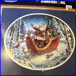 Santa's Sleigh Counted Cross Stitch Kit The Gold Collection Dimensions 8664 USA