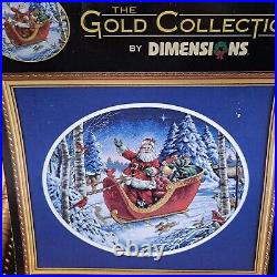 Santa's Sleigh Counted Cross Stitch Kit The Gold Collection by Dimensions 8664