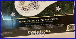 Santa's Wildlife Christmas Stocking Cross Stitch Kit 8566 Dimensions 1998 L