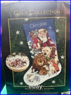Santa's Wildlife Stocking Dimensions Gold Collection Counted Cross Stitch 16