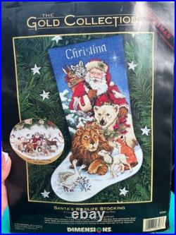 Santa's Wildlife Stocking Dimensions Gold Collection Counted Cross Stitch 16