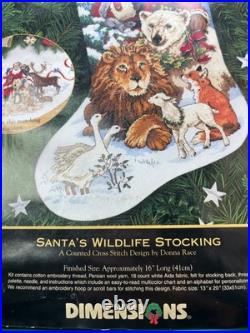 Santa's Wildlife Stocking Dimensions Gold Collection Counted Cross Stitch 16