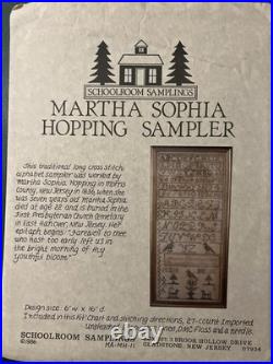 Schoolroom Samplings Long Cross Stitch Kit Martha Sophia Hopping Sampler