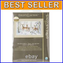 Serene 10'' x 18'' Woodland Winter Cross Stitch All-In-One Gold Collection Kit Serene 10'' x 18'' Woodland Winter Cross Stitch All-In-One Gold Collection Kit