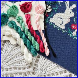 Set Cross Stitch Kit 25 cm, Zweigart AIDA 16ct, Hand-Dyed DMC Threads, Modern