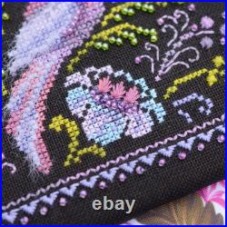 Set of 4 Cross Stitch Kits with Petrykivka Fabric 11x11 cm, Zweigart Belfast DIY