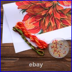 Set of 4 Cross Stitch Kits with Petrykivka Fabric 11x11 cm, Zweigart Belfast DIY