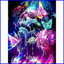 Skull Flowers Butterflies Diamond Painting Lovely Color Design Embroidery Decors