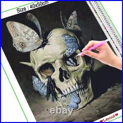Skull With Butterflies Diamond Painting Artistic Design Embroidery House Display