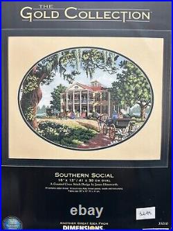 Southern Social 16 X 12 Cross Stitch Kit By Dimensions Gold Collection Vintage