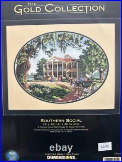 Southern Social 16 X 12 Cross Stitch Kit By Dimensions Gold Collection Vintage