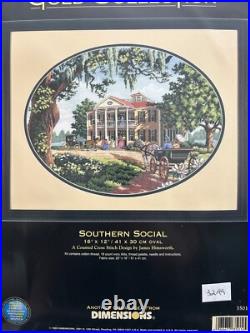 Southern Social 16 X 12 Cross Stitch Kit By Dimensions Gold Collection Vintage