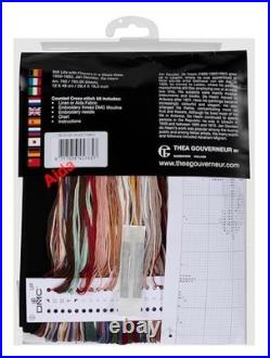 Still Life Flowers Cross Stitch Kit 18 Count Aida Black DMC Threads Included