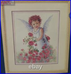 Sunset 13729 Counted Cross Stitch ROSE PETAL ANGEL 10x12 Joyce Birkenstock New Sunset 13729 Counted Cross Stitch ROSE PETAL ANGEL 10x12 Joyce Birkenstock New