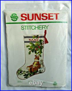 Sunset / Barbara Baatz Snow Bunnies Stocking Crewel Embroidery Kit