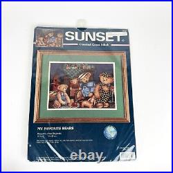 Sunset Cross Stitch Kit My Favorite Bears By Anna Krajewski 13669 Sealed USA