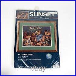 Sunset Cross Stitch Kit My Favorite Bears By Anna Krajewski 13669 Sealed USA