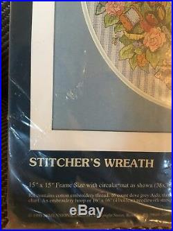 Sunset Cross Stitch Kit STITCHERS WREATH Sealed #13616 VERY Hard To Find Vtg