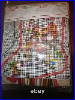 Sunset Needlepoint Stocking Rare Mr. Clause New Sealed L@@k