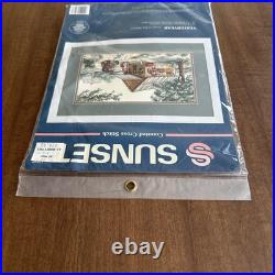 Sunset by Dimensions Cross Stitch Yesteryear Gas Station/Store by Kay Shannon