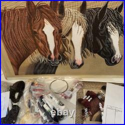 Susan Roberts hand painted canvas number three blaze horses kit