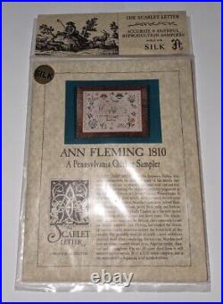 THE SCARLET LETTER ANN FLEMING SAMPLER 1810 1993 Stitch Kit PA QUAKER NEW RARE