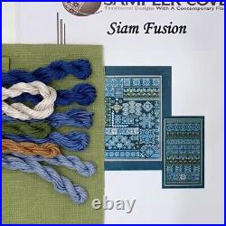 Tempting Tangles Siam Fusion sampler cross stitch kit linen silks Thailand