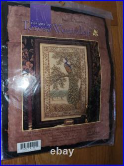 Teresa Wentzler Peacock Tapestry Counted Cross Stitch Kit Beads, Evenweave Teresa Wentzler Peacock Tapestry Counted Cross Stitch Kit Beads, Evenweave