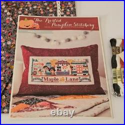 The Frosted Pumpkin Stitchery Maple Lane Full Cross Stitch Kit New OOP Rare