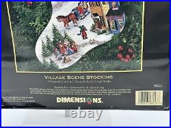 The GOLD COLLECTION Village Scene STOCKING Christmas Cross Stitch KIT 8527 NEW