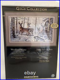 The Gold Collection Cross Stitch Kit Woodland Winter Dimensions 35130 2004 Vntg