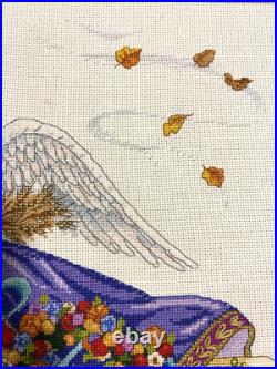 The Gold Collection Harvest Angel Dimension Cross Stitch #3791 Finished withMat