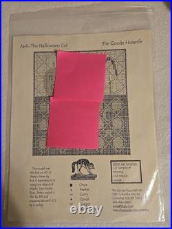 The Goode Huswife Cross Stitch Kit Jack The Halloween Cat Chart, Floss, Material