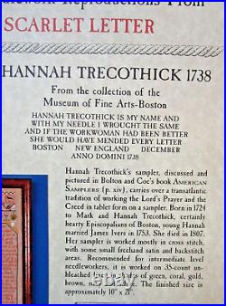 The Scarlet Letter Hannah Trecothick 1738 Sampler Cross Stitch Kit with Silk