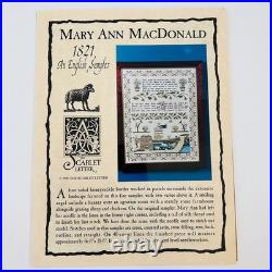 The Scarlet Letter Kit Mary Ann MacDonald 1821 Reproduction Silk Cross Stitch
