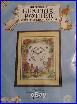 The World Of Beatrix Potter Peter Rabbit Clock Sampler Cross Stitch Kit, Anchor