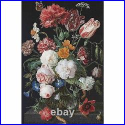 Thea Gouverneur 785-05 Still Life with flowers in a glass vase Cross stitch