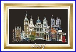 Thea Gouverneur Counted Cross Stitch Kit London Aida Black 18 Count