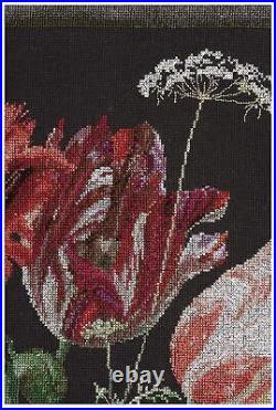 Thea Gouverneur Counted Cross Stitch Kit Still Life with Flowers in a gla