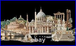 Thea Gouverneur Rome Italy Counted Cross Stitch Kit (Black Aida)