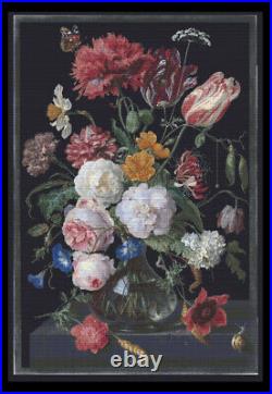 Thea Gouverneur cross stitch kit Still Life with Flowers TG785.05 Free Shipping