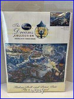 Thomas Kinkade Disney Collection Tinker Bell & Peter Pan Fly Cross Stitch Kit